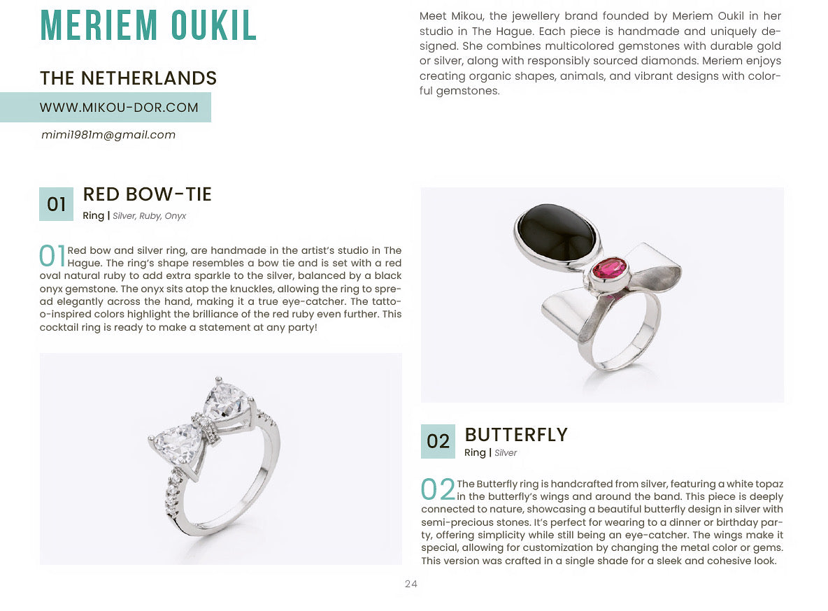 Bow tie silver ring