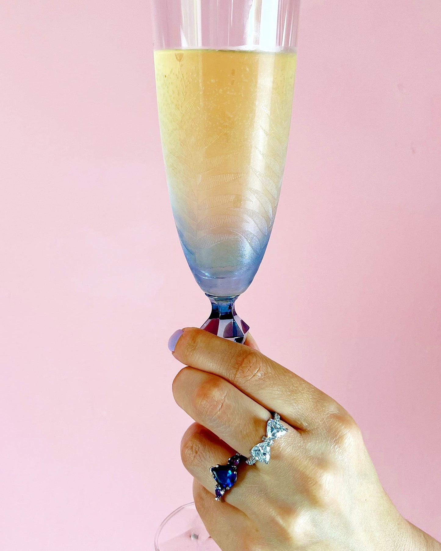 Sapphire Amathist white gold ring
