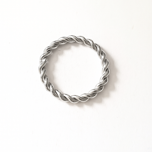 Twisted silver ring