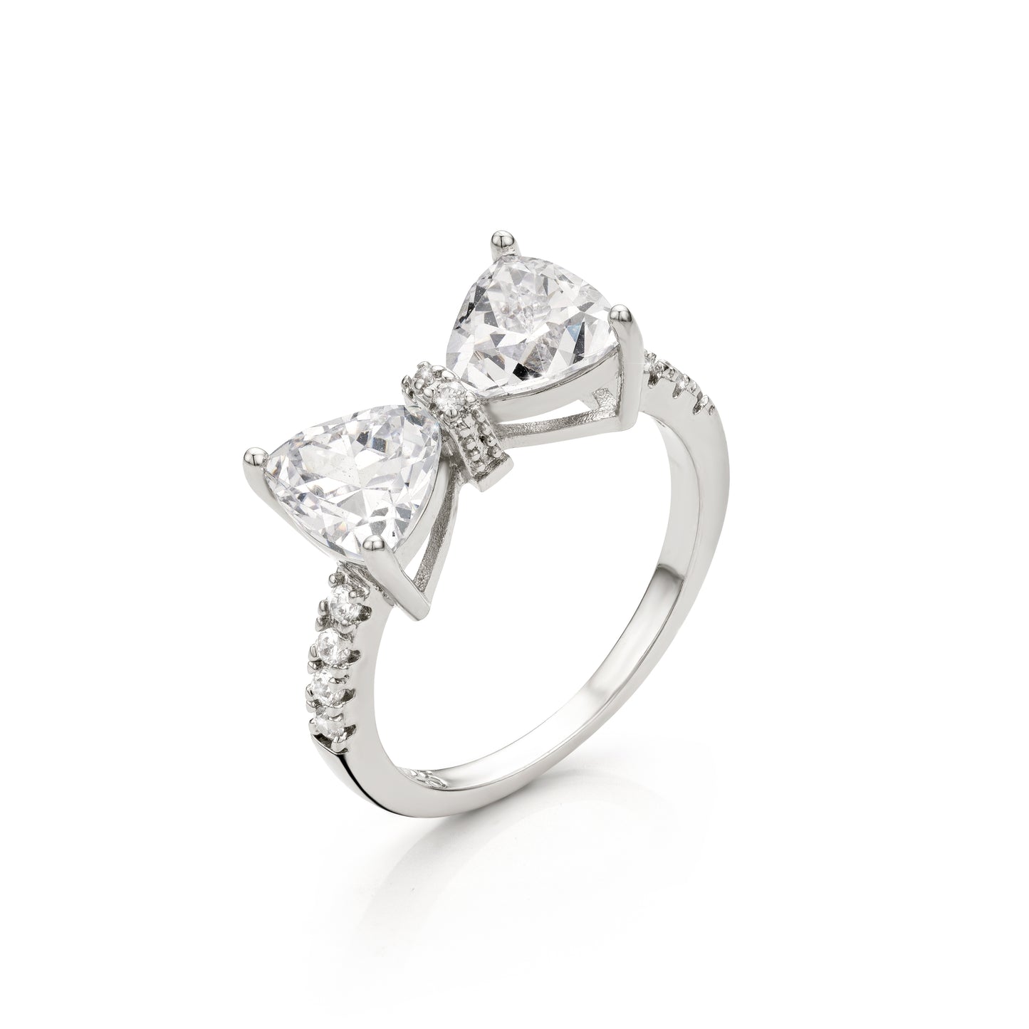Bow tie silver ring