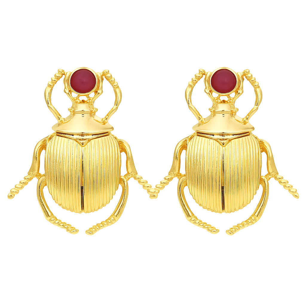 Boucles d'oreilles scarabée
