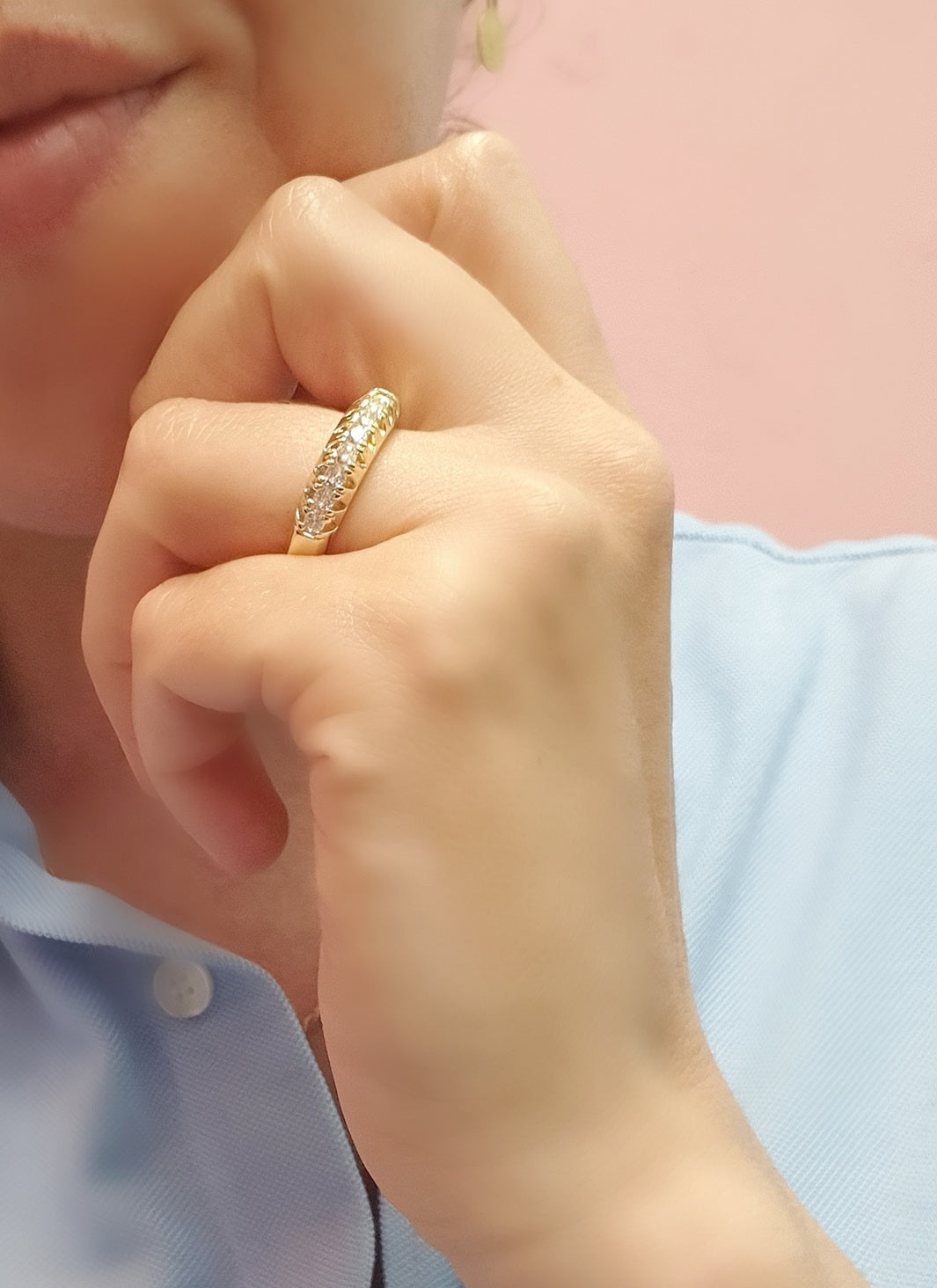 Gold with diamonds