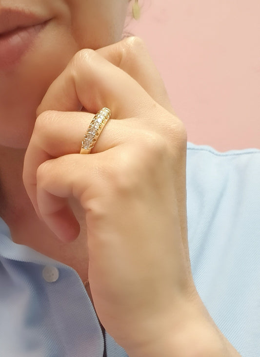 Gold with diamonds